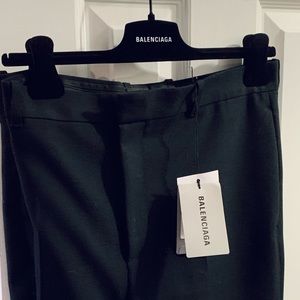 Balenciaga Black Wool Gabardine Trousers 42